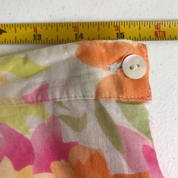 VTG Jennifer Eden Two Piece Top Skirt Ramie Watercolor Floral Print Women 10 - Picture 15 of 16